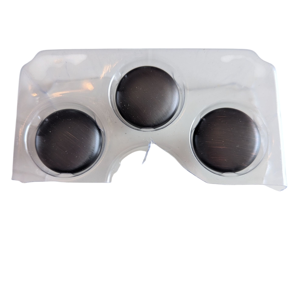 Set of 3 round bronzed/copper drawer/cabinet knobs